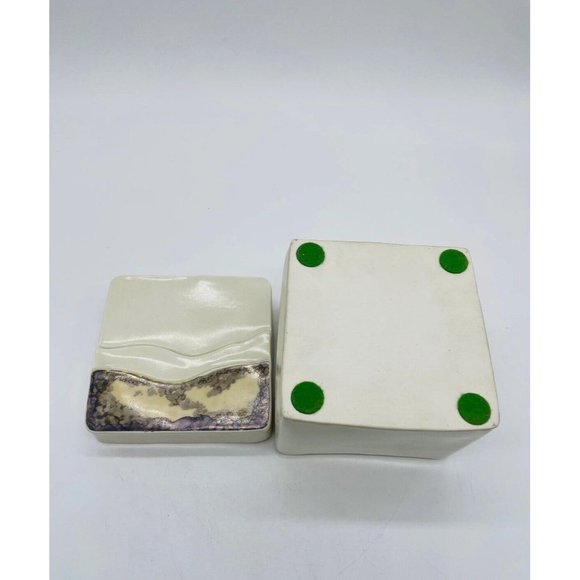 CAROLYN CARROLL Porcelain Crystalline Glaze Lidded Box W/ Papers - Picture 8 of 8